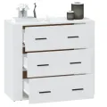 Buffet Blanc 80x33x70 cm Bois d'ingénierie