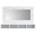 Armoire à miroir avec LED Blanc brillant 90x31,5x62 cm