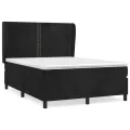 cadre de lit avec matelas Noir 140x200 cm Velours