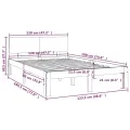 Cadre de lit bois massif 120x190 cm petit double