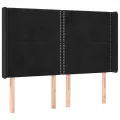 cadre de lit matelas et LED Noir 140x190 cm Velours