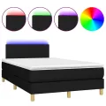 cadre de lit avec matelas LED Noir 120x200 cm Tissu