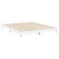 Cadre de lit blanc brillant 180x200 cm bois d'ingénierie