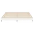 Cadre de lit blanc brillant 180x200 cm bois d'ingénierie