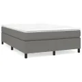 cadre de lit avec matelas Gris foncé 140x190cm Tissu