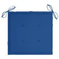 Chaises de jardin 4 pcs avec coussins bleu royal Bois de teck