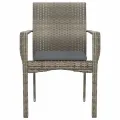 Chaises de jardin avec coussins 2 pcs Résine tressée Gris