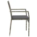 Chaises de jardin avec coussins 2 pcs Résine tressée Gris
