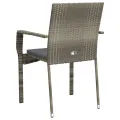 Chaises de jardin avec coussins 2 pcs Résine tressée Gris