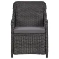 Mobilier de bistro 3 pcs avec coussins Résine tressée Noir