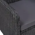 Mobilier de bistro 3 pcs avec coussins Résine tressée Noir