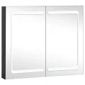 Armoire de salle de bain à miroir LED 80x12,2x68 cm