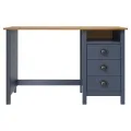 Bureau Hill avec 3 tiroirs Gris 120x50x74 cm Pin solide