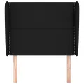 Tête de lit avec oreilles Noir 103x23x118/128 cm Tissu