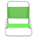 Chaises de plage pliables 2 pcs Vert Tissu