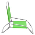 Chaises de plage pliables 2 pcs Vert Tissu