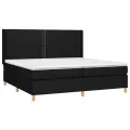 cadre de lit matelas et LED Noir 200x200 cm Tissu