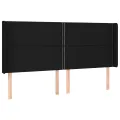 cadre de lit matelas et LED Noir 200x200 cm Tissu