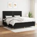 cadre de lit avec matelas Noir 200x200 cm Tissu