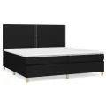cadre de lit avec matelas Noir 200x200 cm Tissu