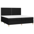 cadre de lit avec matelas Noir 200x200 cm Tissu