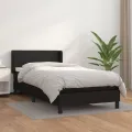 cadre de lit avec matelas Noir 80x200cm Similicuir