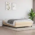 cadre de lit avec matelas Crème 140x200 cm Tissu