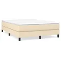 cadre de lit avec matelas Crème 140x200 cm Tissu