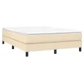 cadre de lit avec matelas Crème 140x200 cm Tissu