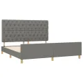 Cadre de lit avec tête de lit Gris foncé 160 x 200 cm Tissu