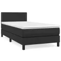 cadre de lit avec matelas Noir 80x200cm Similicuir