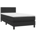 cadre de lit avec matelas Noir 80x200cm Similicuir