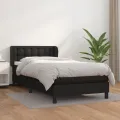 cadre de lit avec matelas Noir 80x200cm Similicuir