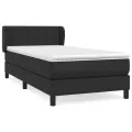 cadre de lit avec matelas Noir 80x200cm Similicuir
