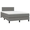 cadre de lit et matelas et LED Gris foncé 120x200 cm