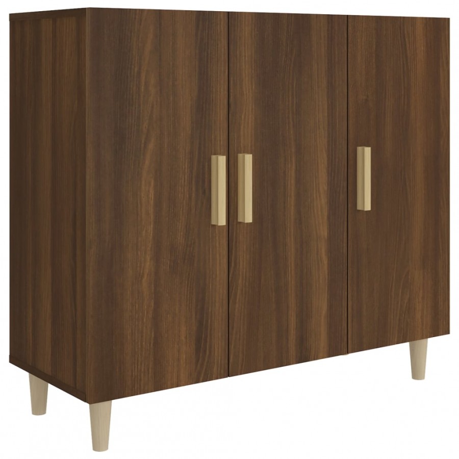 Buffet chêne marron 90x34x80 cm bois d'ingénierie