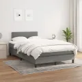 cadre de lit avec matelas Gris foncé 120x200cm Tissu