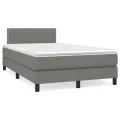 cadre de lit avec matelas Gris foncé 120x200cm Tissu