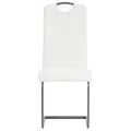 Chaises à manger cantilever lot de 4 blanc similicuir