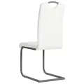 Chaises à manger cantilever lot de 4 blanc similicuir