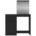 Coiffeuse avec miroir noir 90x50x132,5 cm bois d'ingénierie