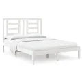 Cadre de lit Blanc Bois massif 120x190 cm Petit Double