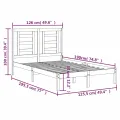 Cadre de lit Blanc Bois massif 120x190 cm Petit Double