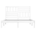 Cadre de lit blanc 120x190 cm petit double bois massif de pin