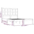 Cadre de lit Blanc Bois de pin massif 120x190 cm Petit Double