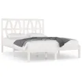 Cadre de lit Blanc Bois de pin massif 120x190 cm Petit Double