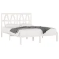 Cadre de lit Blanc Bois de pin massif 120x190 cm Petit Double