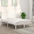 Cadre de lit Blanc Bois massif 120x190 cm Petit Double