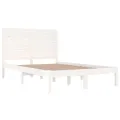 Cadre de lit Blanc Bois massif 120x190 cm Petit Double