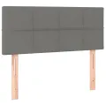 cadre de lit avec matelas Gris foncé 100x200cm Tissu